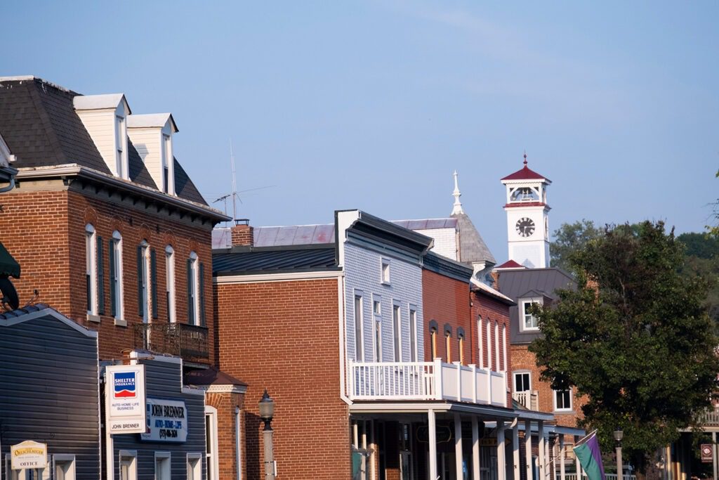 small town skyline in hermann missouri 