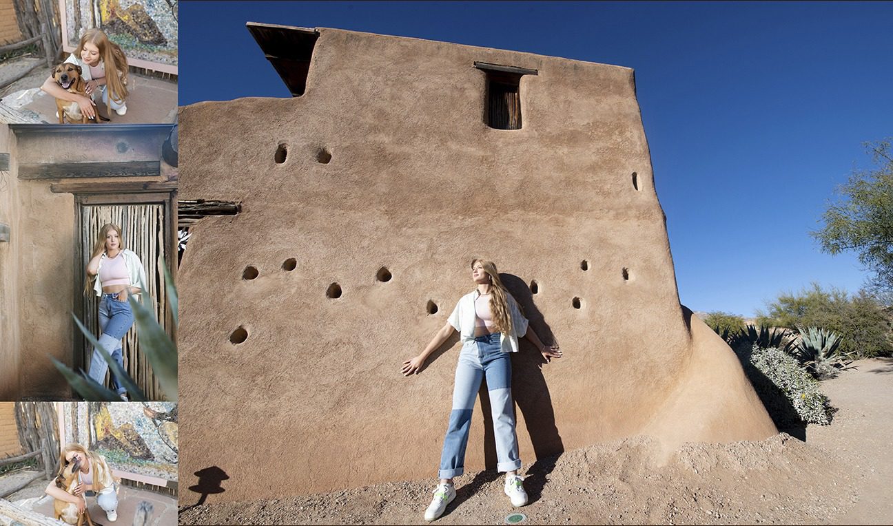 Tucson Senior Pictures with dogs